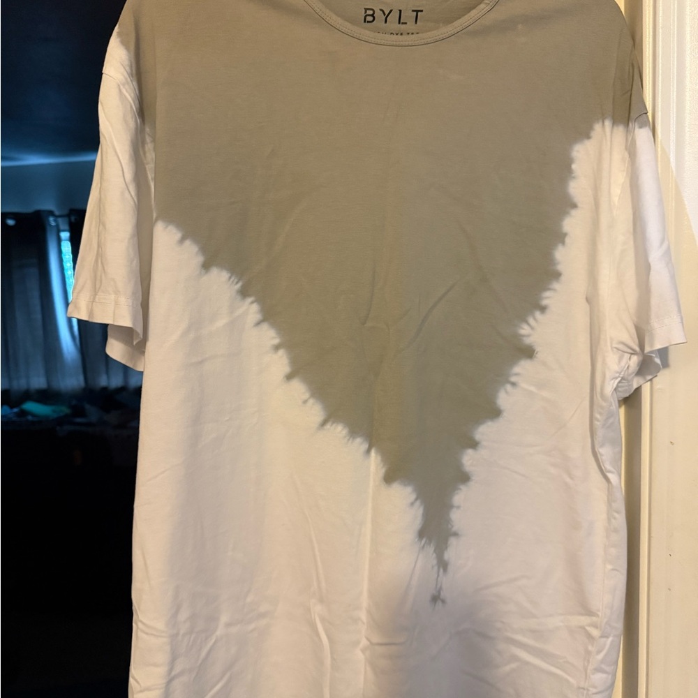 BYLT Basics Gray and White Short Sleeve Tee